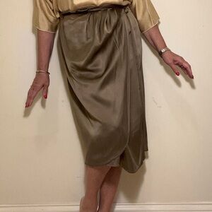 LAST CHANCE!!Elegant Olive/ taupe Wrap Skirt by PJ Lindbergh